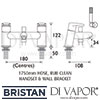 Bristan Orta Bath Shower Mixer 6 Litre Flow Limit Dimensions